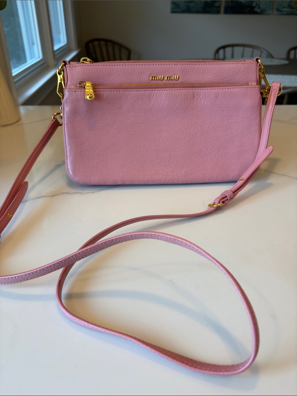 Miu Miu Pink Goat Leather Crossbody Bag